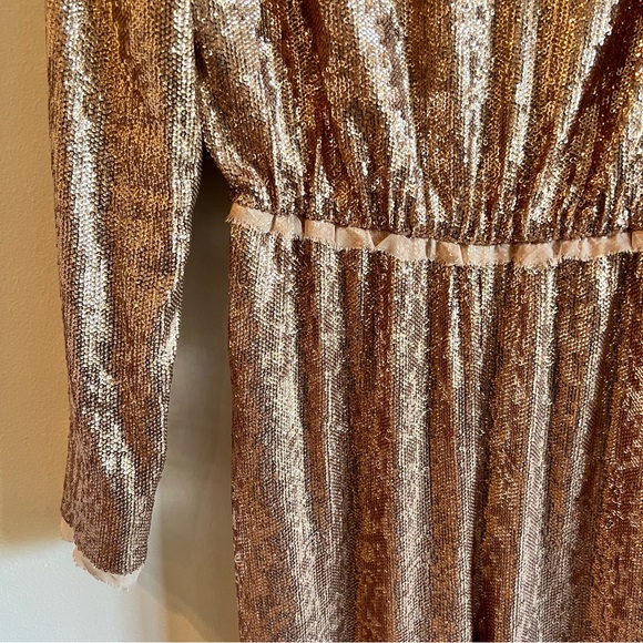 Rachel Zoe Noelle Pink Sequin 3/4 Length Sleeve Jumpsuit | 2 - Picture 6 of 13